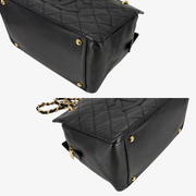 CS001 - CHANEL Vintage Black Caviar Leather PTT Tote Bag