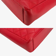 JAH232 - CHANEL Vintage Red Caviar Leather Embossed Logo PST Tote Bag