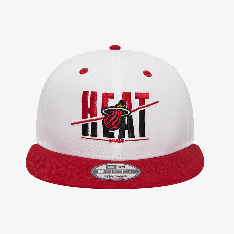 New Era MIAMI HEAT CROWN WHITE 9FIFTY SNAPBACK CAP { WHITE
