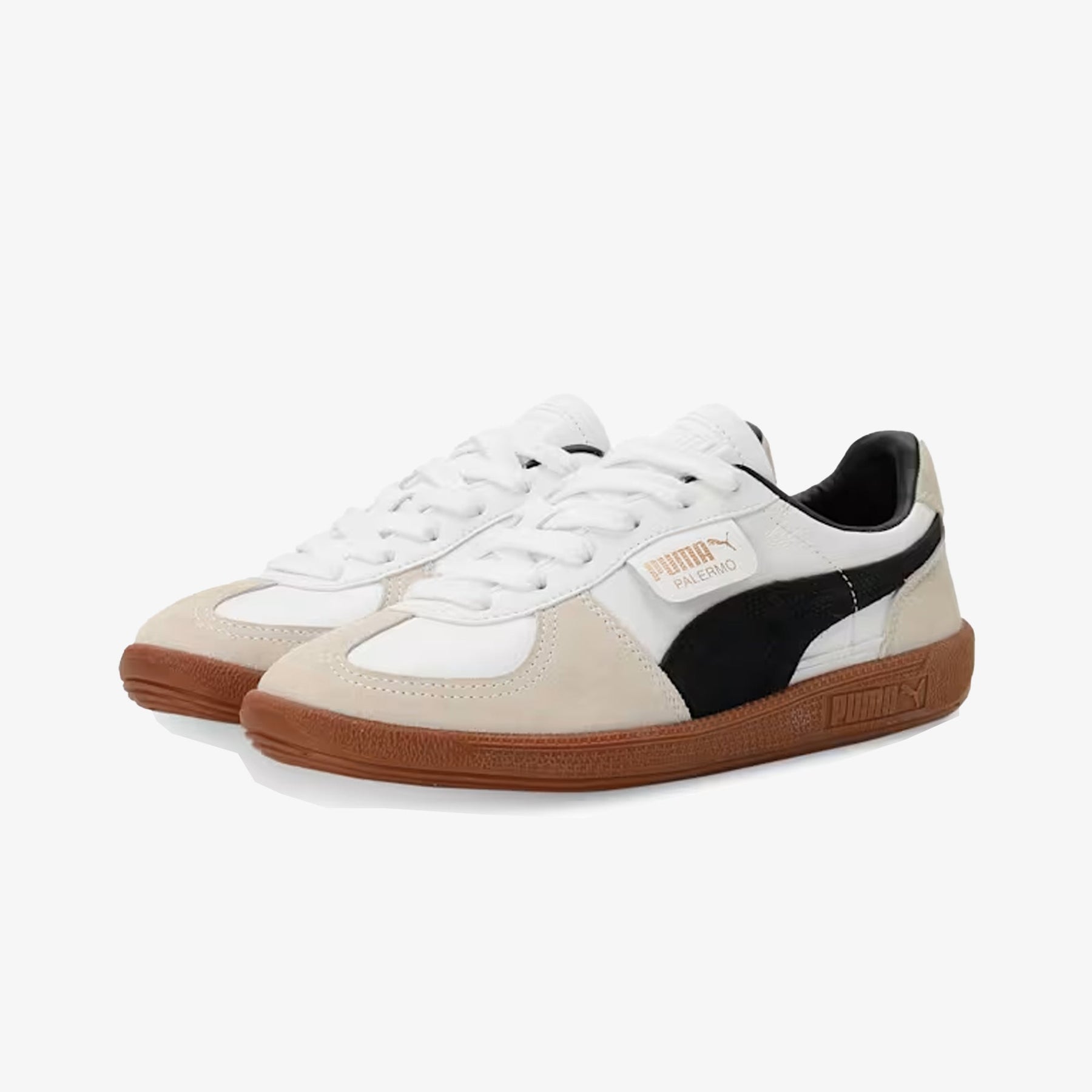 PUMA PALERMO LTH { PUMA WHITE-VAPOR GRAY-GUM