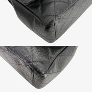 CS077 - CHANEL Black Caviar Leather Jumbo Maxi Classic Flap Bag