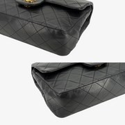 RG608 - CHANEL Vintage Black Lambskin 23cm Classic Flap Bag