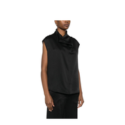Sleeveless Funnel-neck Top