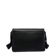 GG Emblem Medium Smooth Leather Crossbody - Black