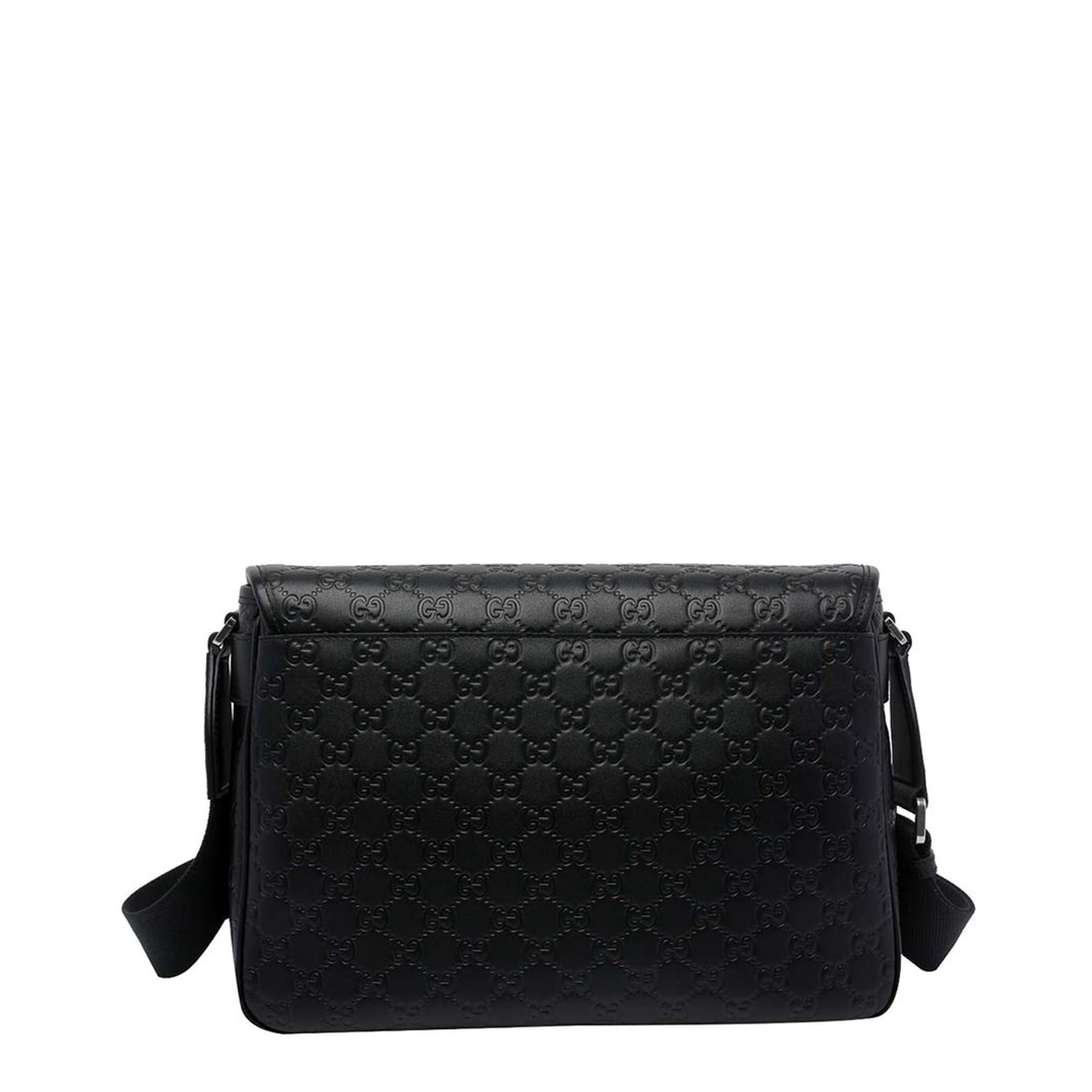 GG Emblem Medium Smooth Leather Crossbody - Black