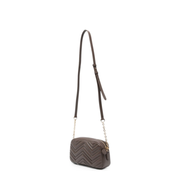 GG Marmont Small Matelassé Chevron Nappa Leather Crossbody Bag - Dark Taupe