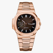Nautiko Rose Gold Chocolate Open Heart