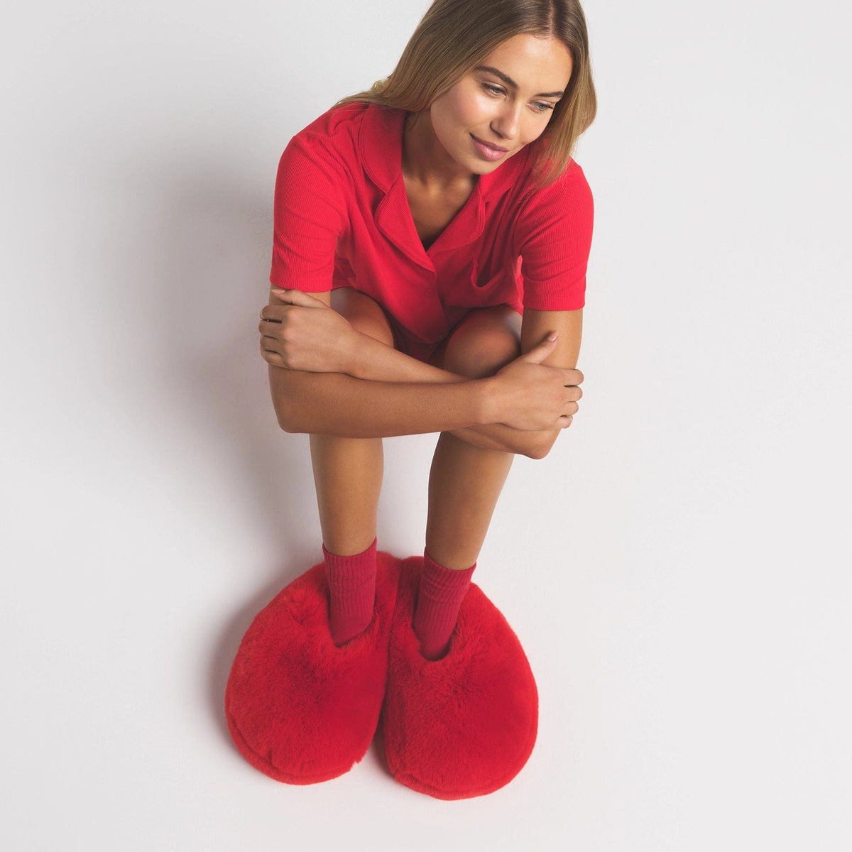 Faux Fur Heart Slipper
