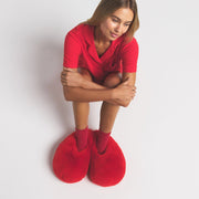 Faux Fur Heart Slipper