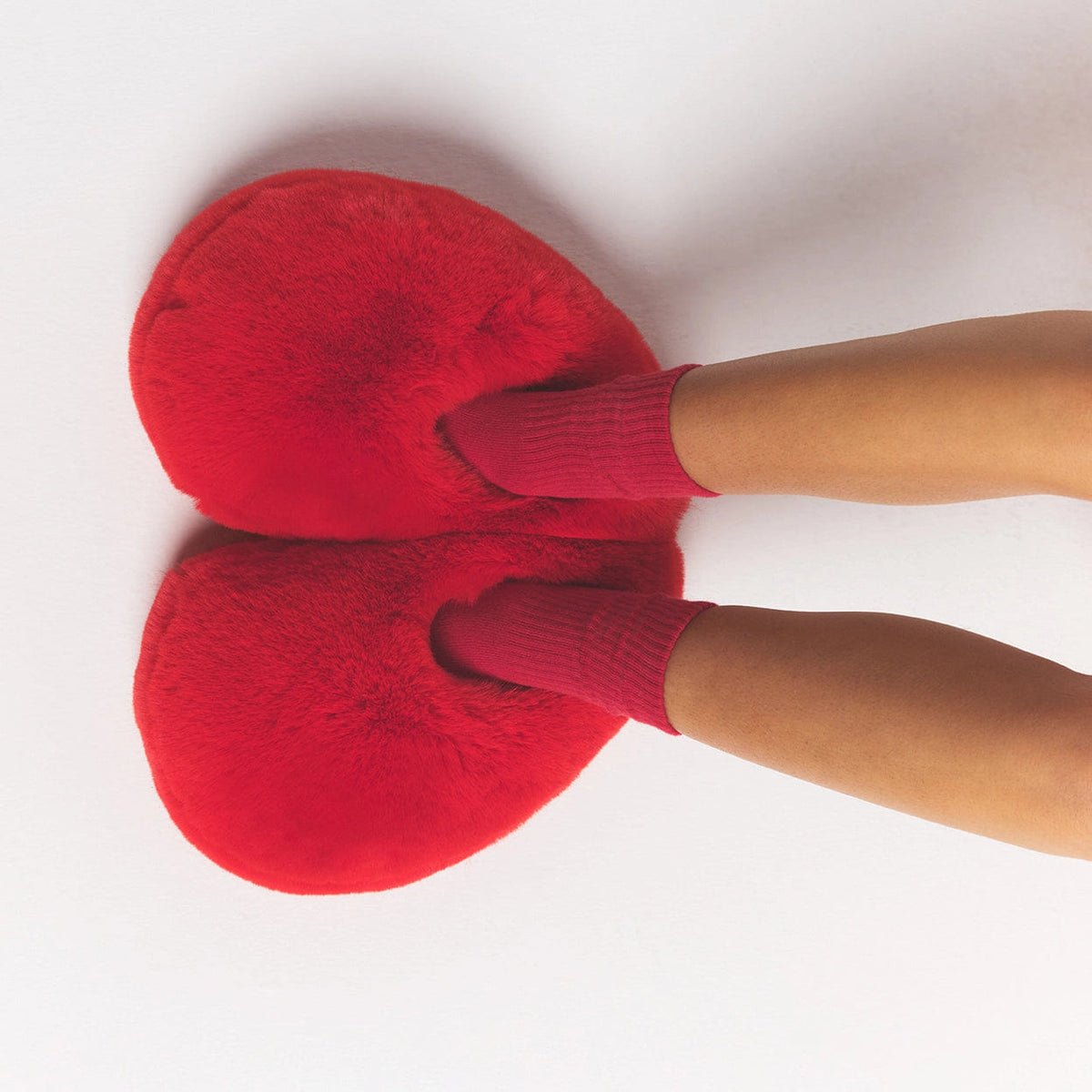 Faux Fur Heart Slipper