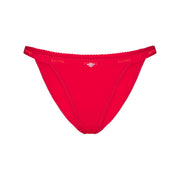 Lightweight Cotton Logo Picot String Bikini