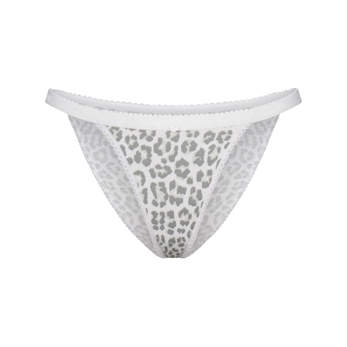 Lightweight Cotton Logo Picot String Bikini