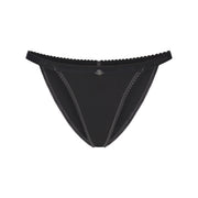 Lightweight Cotton Logo Picot String Bikini