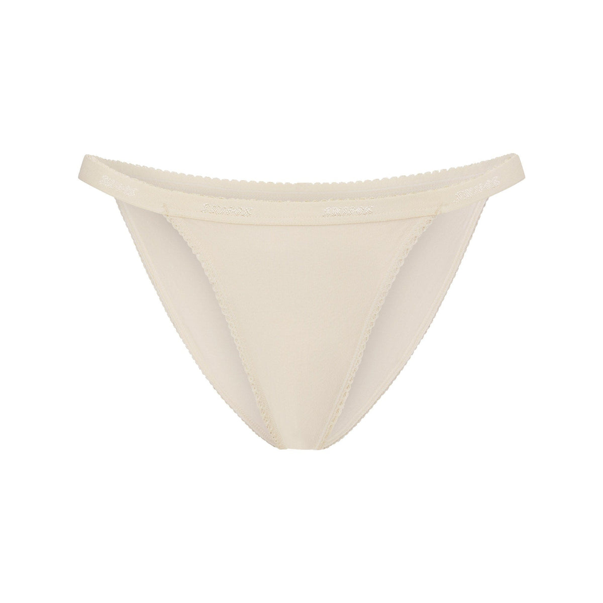 Lightweight Cotton Logo Picot String Bikini