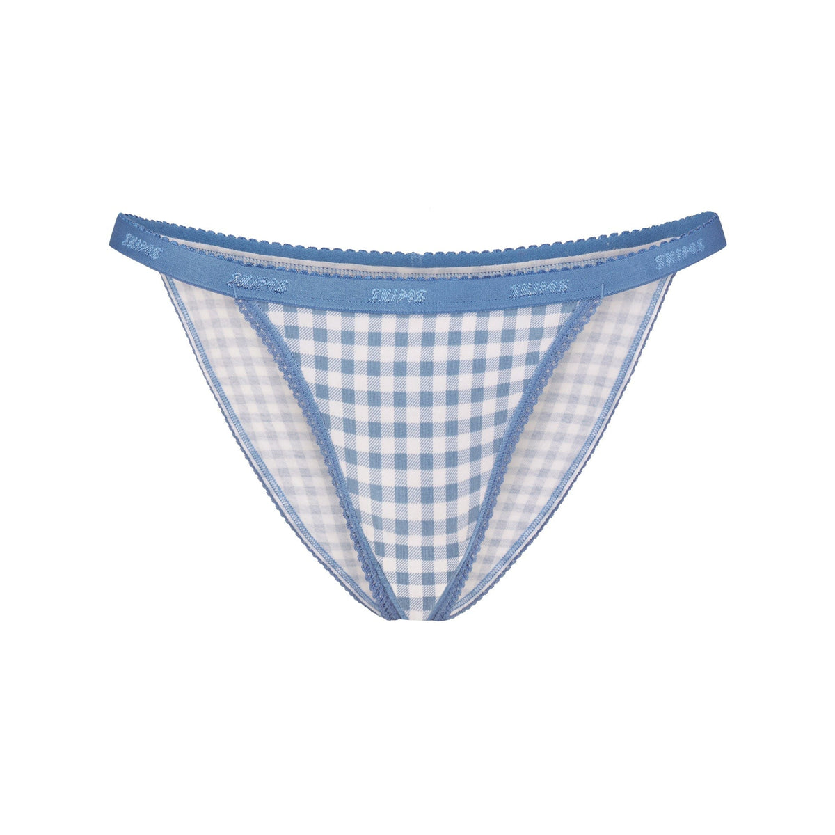 Lightweight Cotton Logo Picot String Bikini