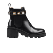 Gucci Wmns Leather Ankle Boot 'Belt - Black'