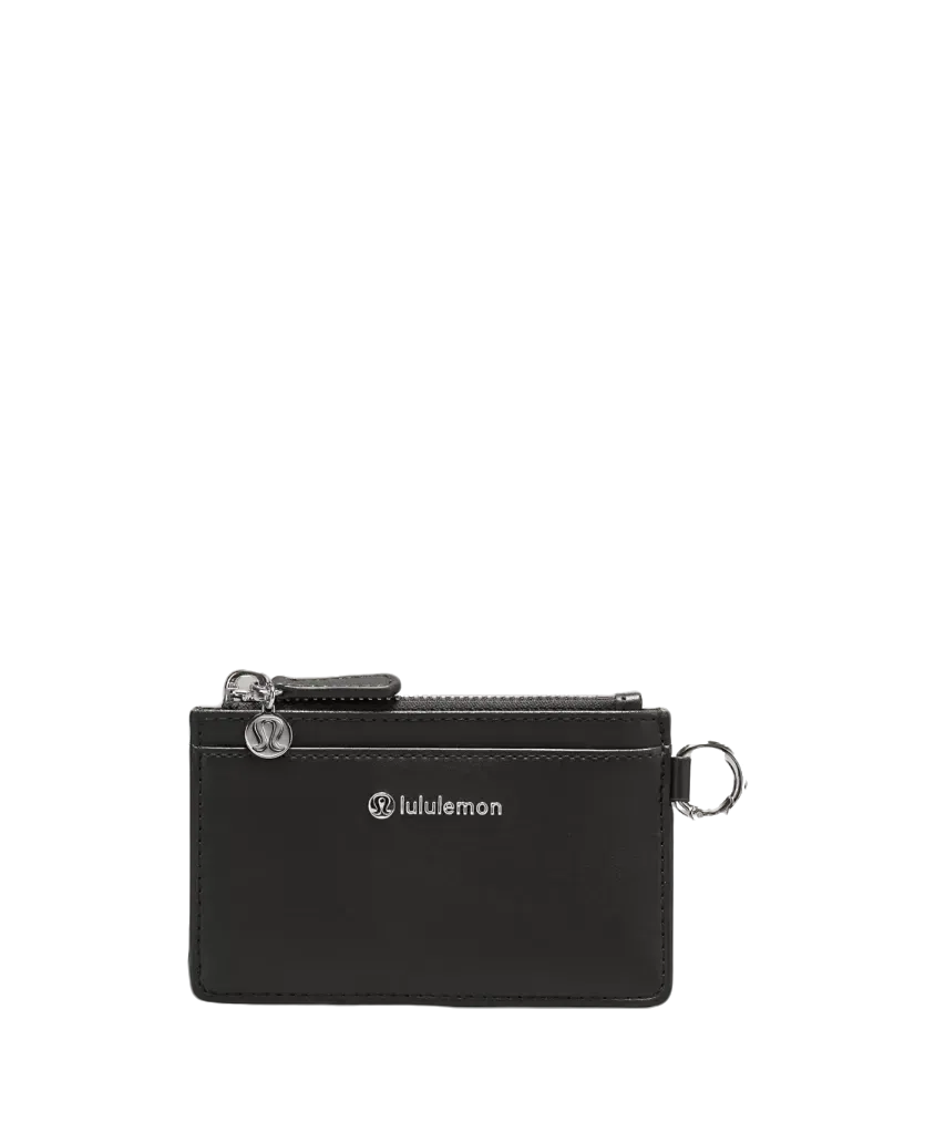 Lululemon Leather Alternative Card Case Black/Silver