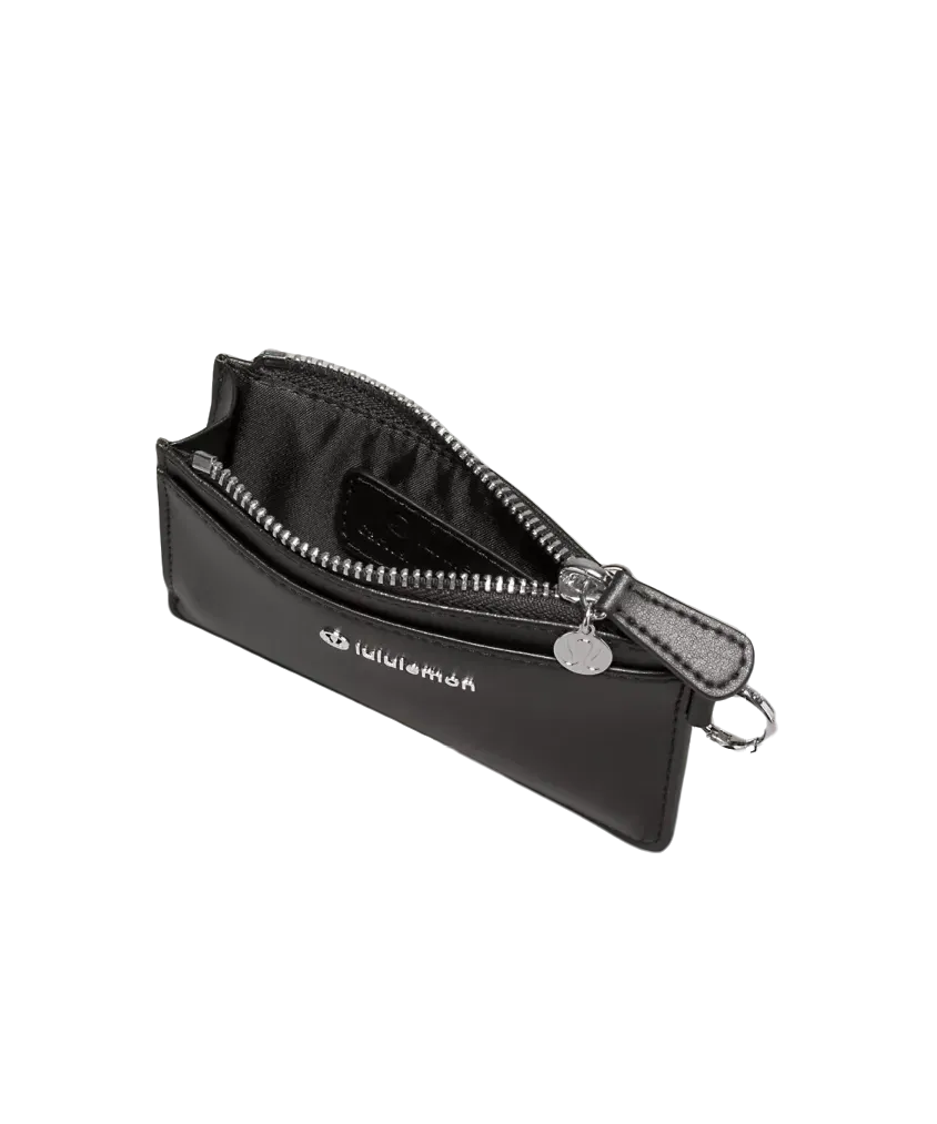 Lululemon Leather Alternative Card Case Black/Silver
