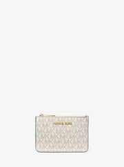 Michael Kors Jet Set Travel Small Signature Logo Coin Purse Vanilla