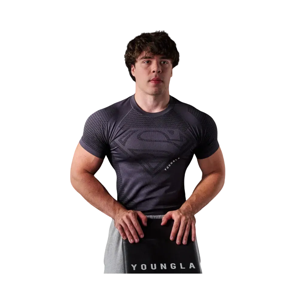 YoungLA Superman Compression Tees 'Charcoal'