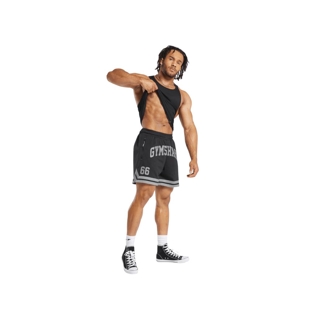 GymShark Varsity Mesh Shorts Black