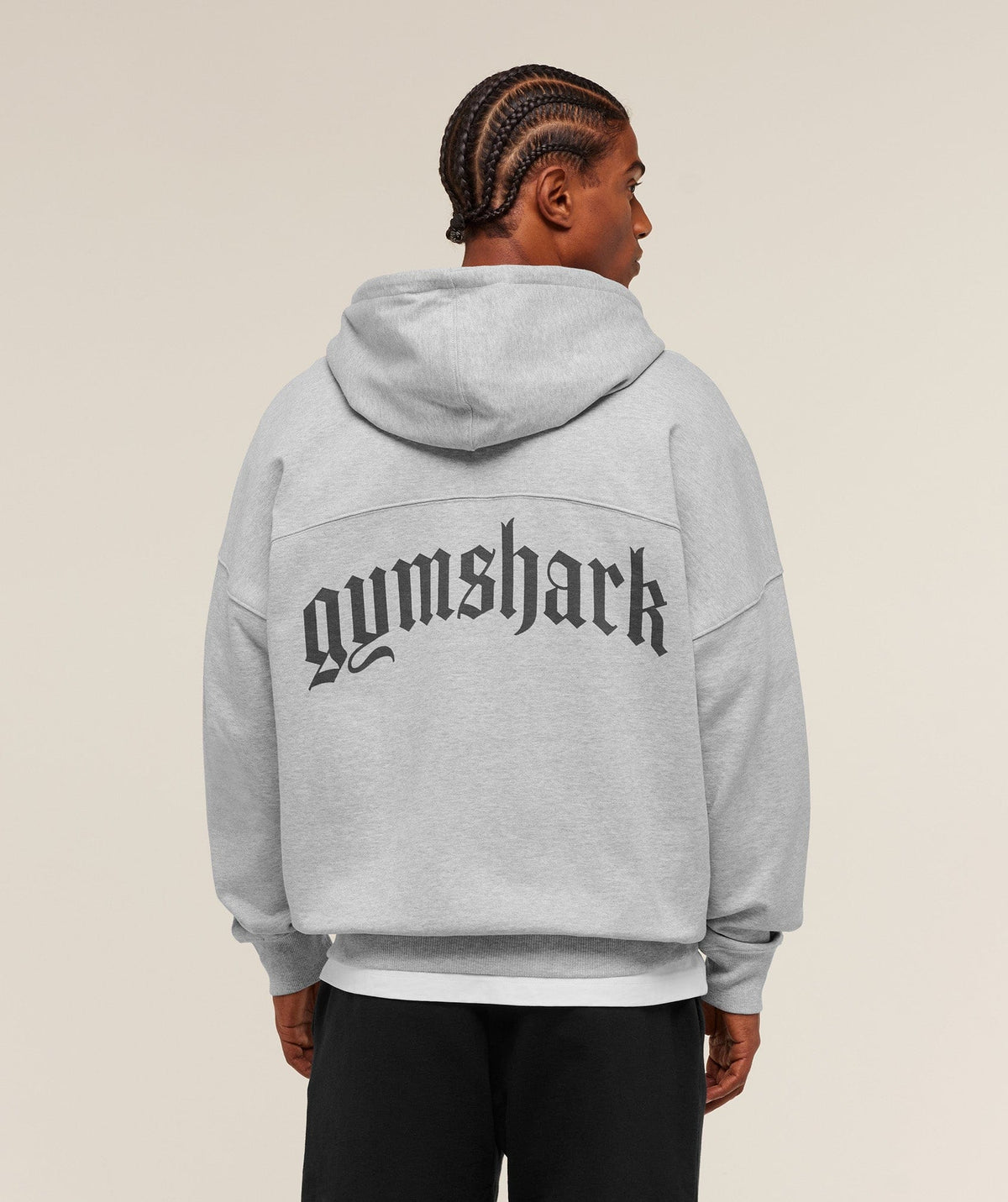 Gymshark Olde English Zip Up Hoodie Soft Grey Marl