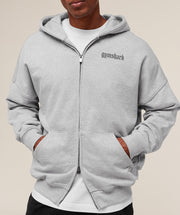 Gymshark Olde English Zip Up Hoodie Soft Grey Marl
