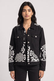 PATCHWORK DENIM BLACK WOMEN'S JACKET [50/50 LIMITED EDITION]