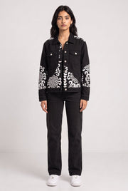 PATCHWORK DENIM BLACK WOMEN'S JACKET [50/50 LIMITED EDITION]