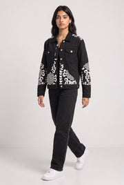 PATCHWORK DENIM BLACK WOMEN'S JACKET [50/50 LIMITED EDITION]