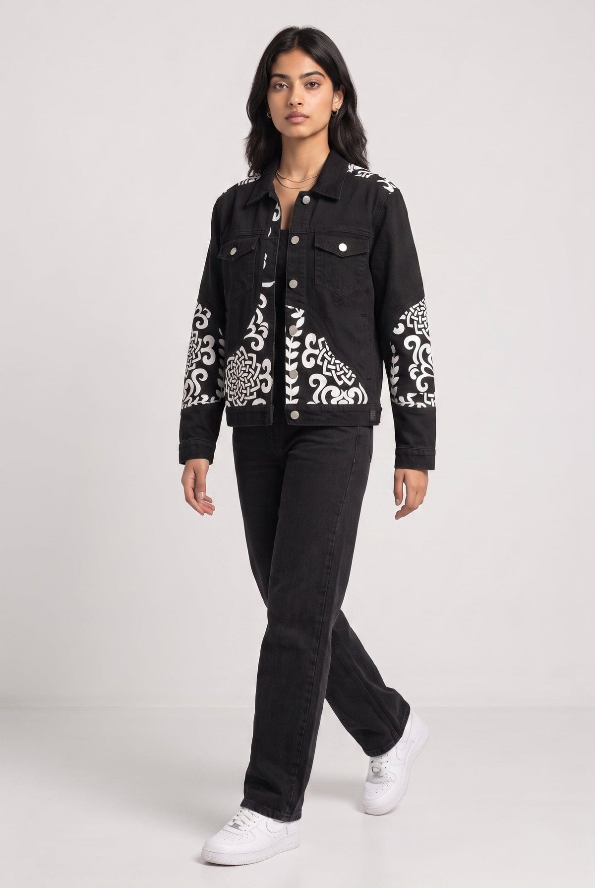 PATCHWORK DENIM BLACK WOMEN'S JACKET [50/50 LIMITED EDITION]