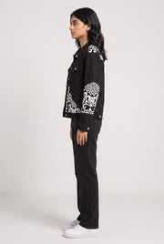 PATCHWORK DENIM BLACK WOMEN'S JACKET [50/50 LIMITED EDITION]