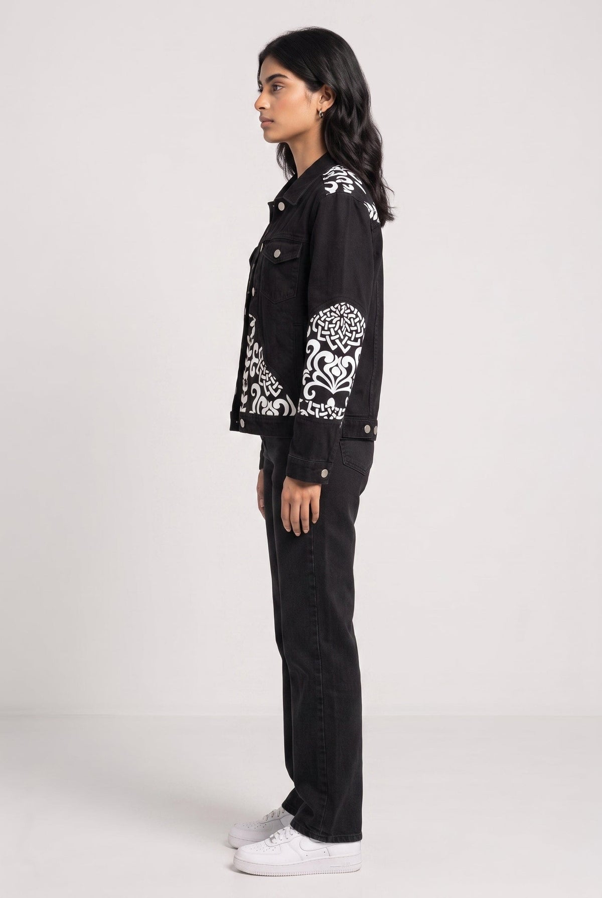 PATCHWORK DENIM BLACK WOMEN'S JACKET [50/50 LIMITED EDITION]