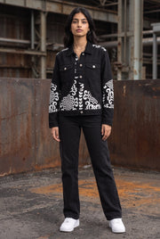 PATCHWORK DENIM BLACK WOMEN'S JACKET [50/50 LIMITED EDITION]
