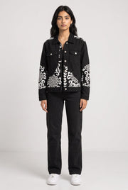 PATCHWORK DENIM BLACK WOMEN'S JACKET [50/50 LIMITED EDITION]