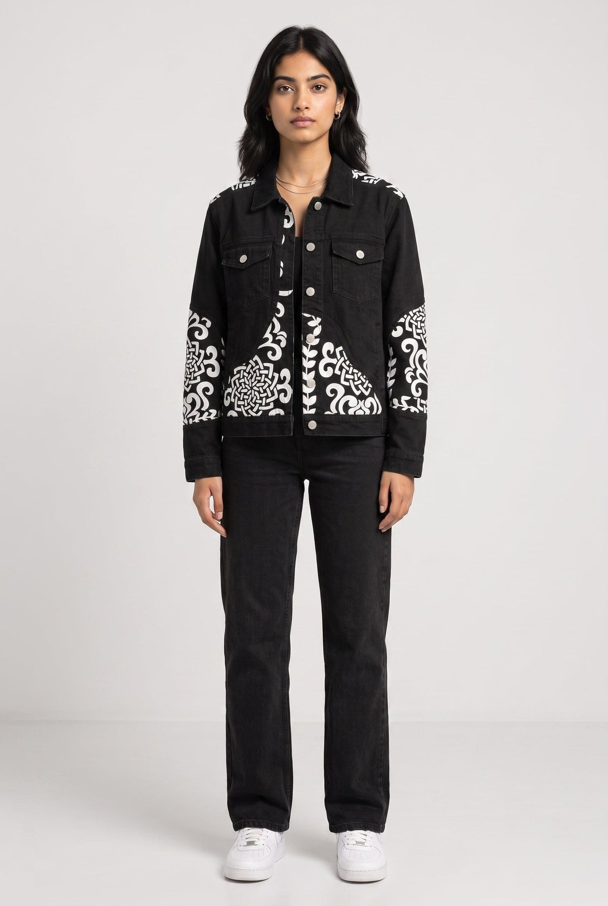 PATCHWORK DENIM BLACK WOMEN'S JACKET [50/50 LIMITED EDITION]