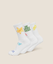 Women's Gymshark Lucky Graphic Crew Socks 3Pk White