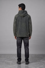 ACID WASH DENIM MEN'S HOODIE