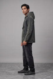 ACID WASH DENIM MEN'S HOODIE