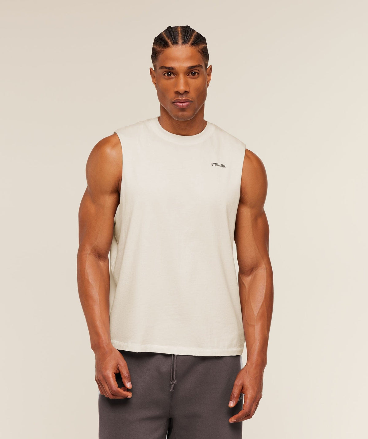 Gymshark Gymshark X Cbum Washed Sleeveless T-Shirt Soft White