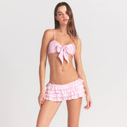 Stretch Satin Micro Skirt