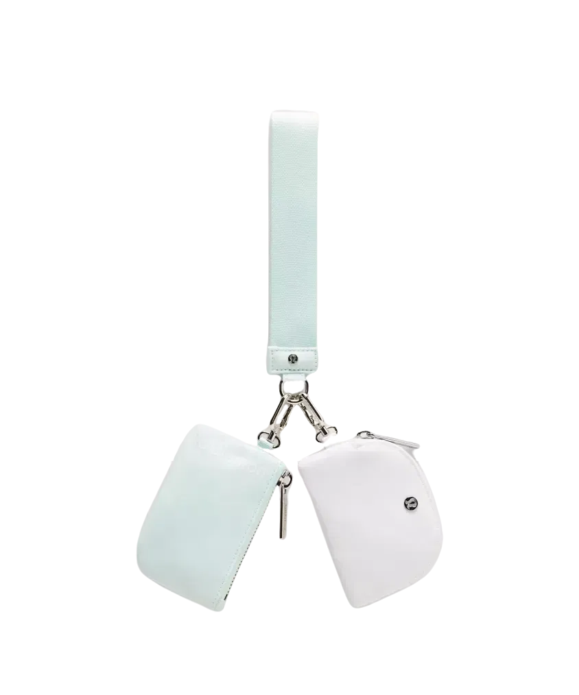 Lululemon Dual Pouch Wristlet Mint Breeze/White
