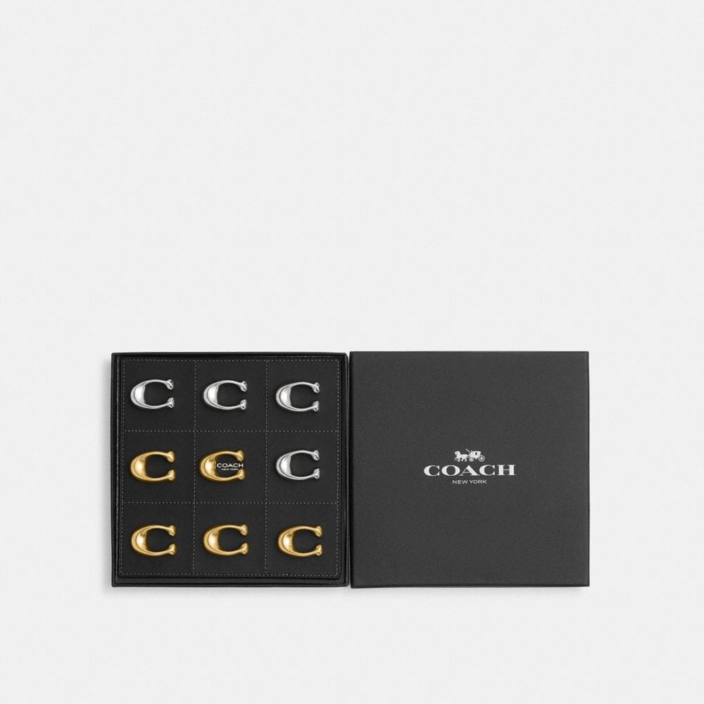 Coach Tic Tac Toe Set Brass Black
