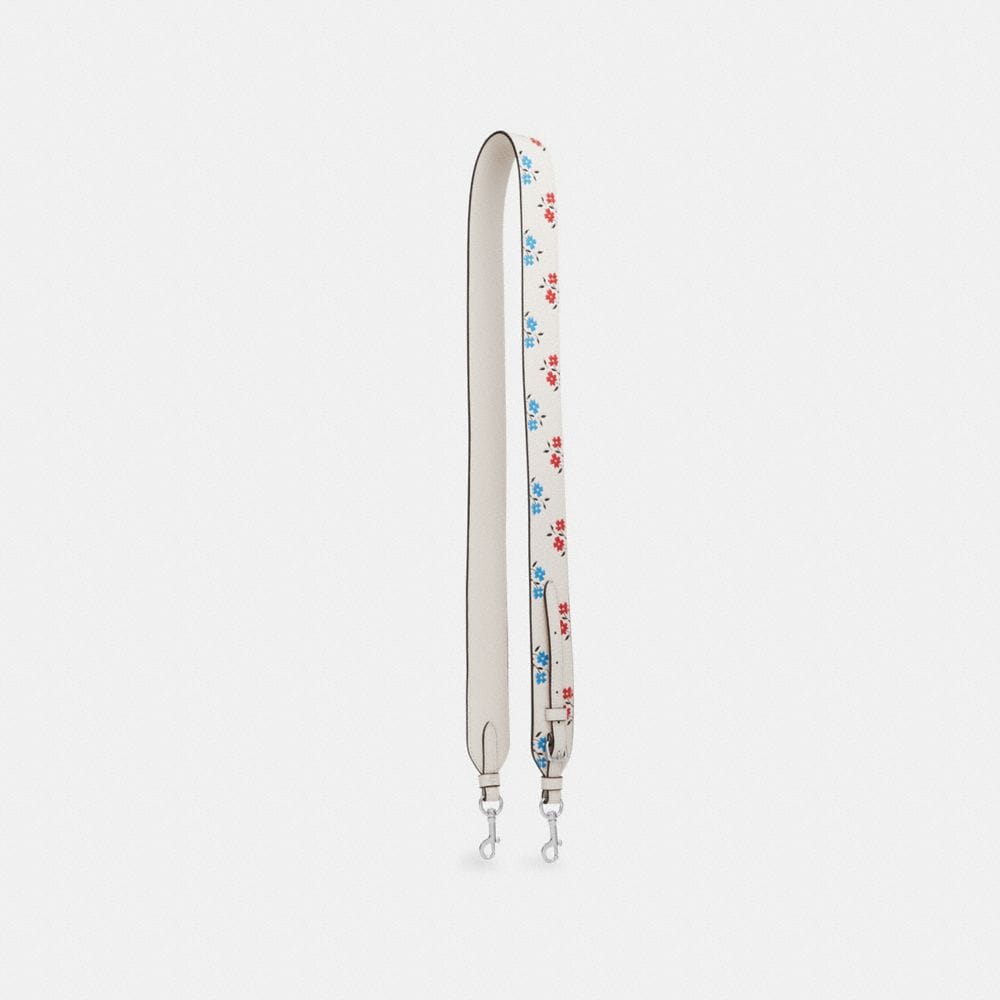 Coach Strap With Floral Print Silver Chalk Multi