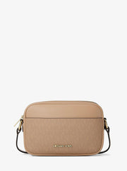 Michael Kors Jet Set Small Signature Logo Camera Crossbody Bag Camel