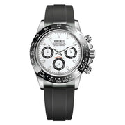 Seiko MOD Daytona Lunette céramique cadran Blanc "PANDA" Oyster Flex