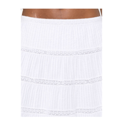 Mini Skirt with Embroidered Trims in Batiste Cotton