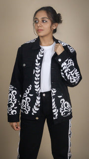 PATCHWORK DENIM BLACK WOMEN'S JACKET [50/50 LIMITED EDITION]