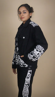 PATCHWORK DENIM BLACK WOMEN'S JACKET [50/50 LIMITED EDITION]