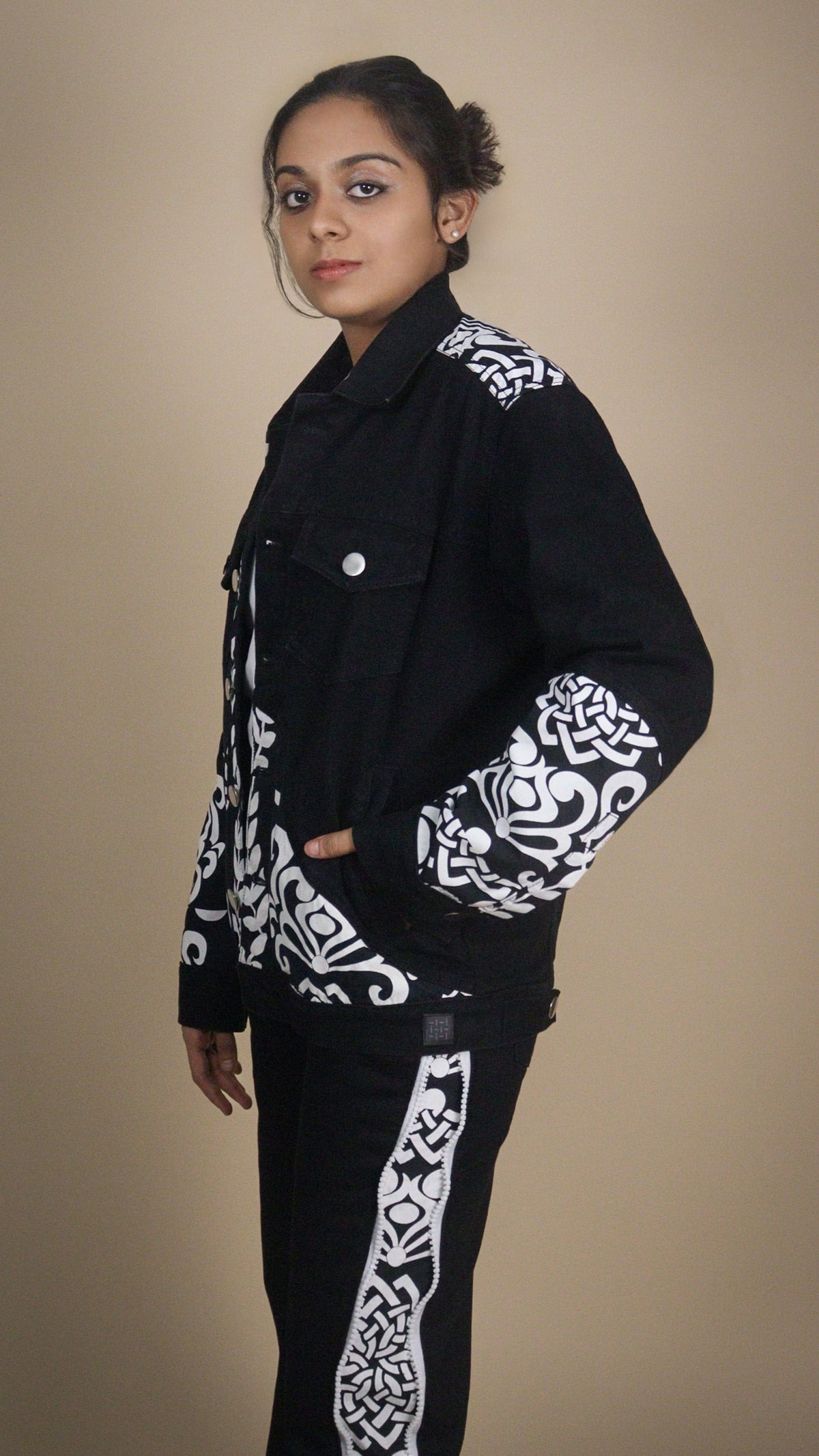 PATCHWORK DENIM BLACK WOMEN'S JACKET [50/50 LIMITED EDITION]
